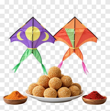 Colorful Kites And Sweets For A Festival Celebration PNG