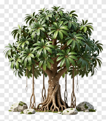 3D Tree With Lush Green Leaves PNG
