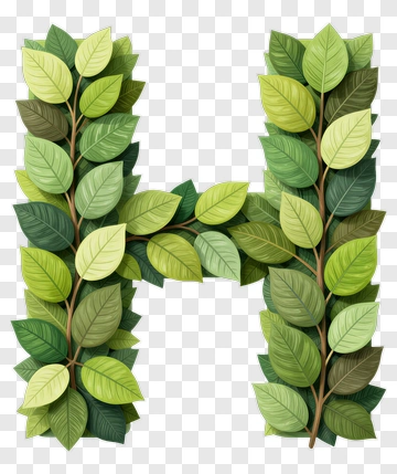 Leafy Letter H PNG