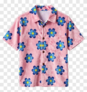 Floral Pink Short-Sleeve Shirt PNG