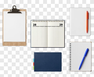 Collection Of Stationery Items Including Notebooks And Pens PNG