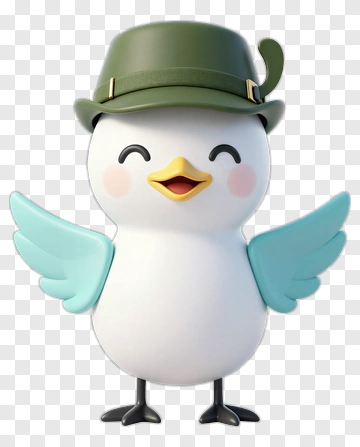 Cartoon Bird Wearing A Green Hat PNG