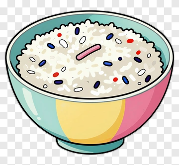 Colorful Bowl Of Rice PNG