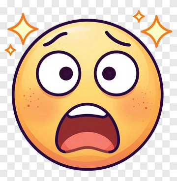 Surprised Emoji Face With Sparkles PNG