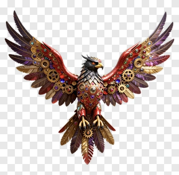 Steampunk Eagle With Mechanical Elements PNG