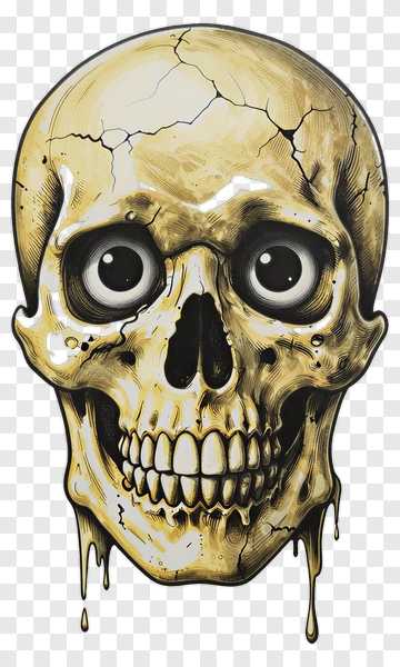 Cartoon Skull With Big Eyes PNG