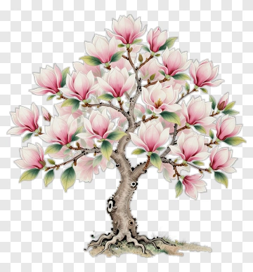 Colorful Magnolia Tree PNG