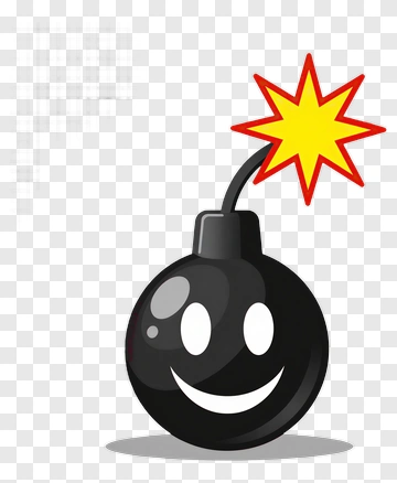Cartoon Bomb With A Smiling Face PNG