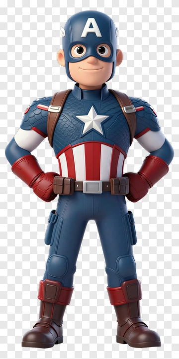 3D Cartoon Superhero Character PNG