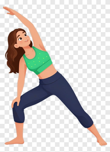Cartoon Woman Doing Yoga PNG