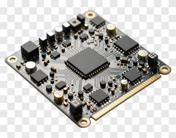Electronic Circuit Board With Integrated Components PNG