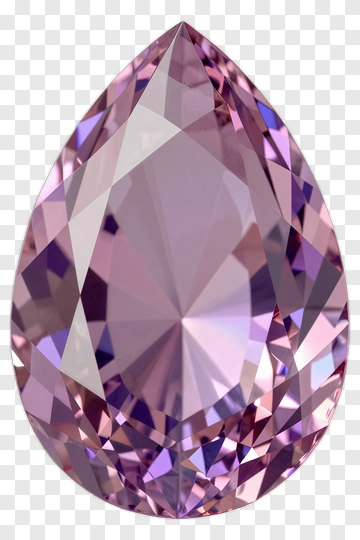 Purple Teardrop-Shaped Gemstone PNG