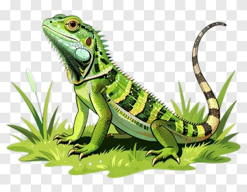 Colorful Lizard On Grass PNG
