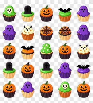 Halloween Cupcake Collection PNG