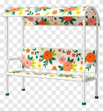 Floral Bus Stop Bench PNG