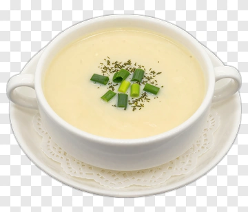 Creamy Soup With Green Onions PNG