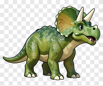 Cartoon Triceratops Dinosaur PNG