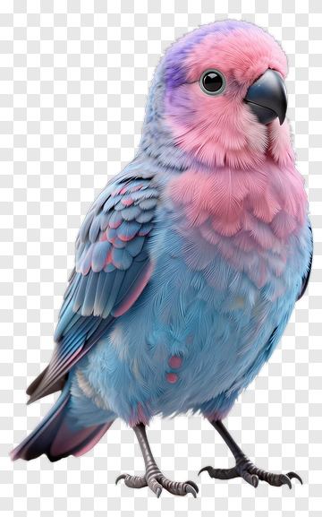 Colorful Bird With Pink And Blue Feathers PNG