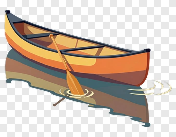 Colorful Canoe On Water PNG