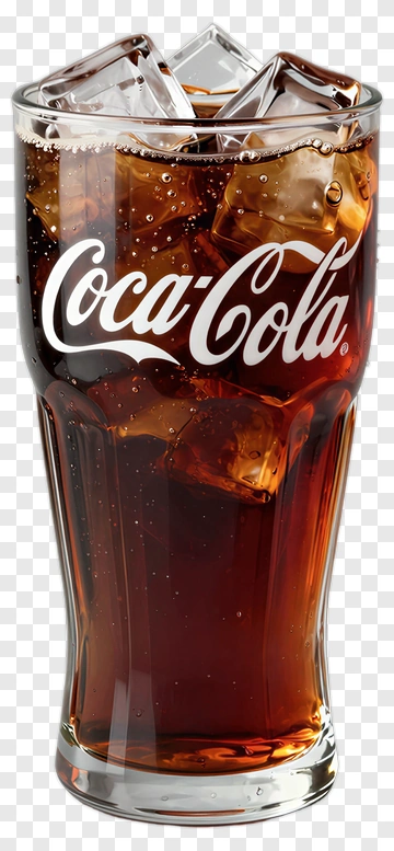 Coca-Cola Glass Filled With Ice Cubes PNG