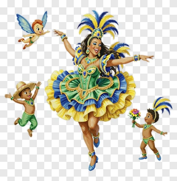 Carnival Dancer With Children And Fairy PNG