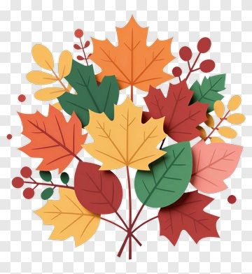 Colorful Leaf Bouquet PNG