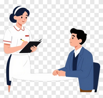 Nurse Taking Notes During Patient Consultation PNG