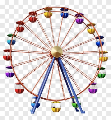 Colorful Ferris Wheel PNG