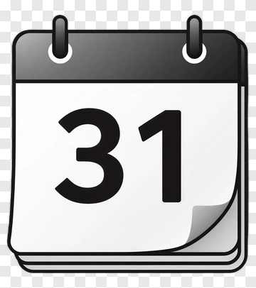 Calendar Page Showing The 31St Day PNG