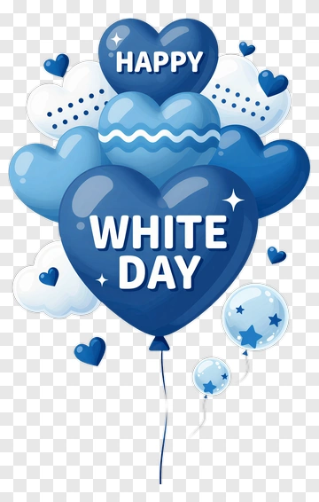 Happy White Day Balloons PNG