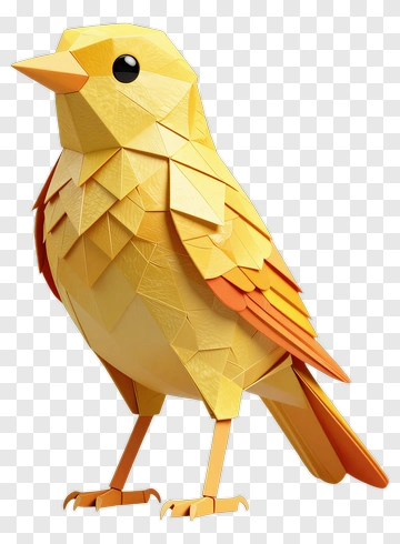 3D Yellow Bird PNG
