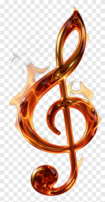 Flaming Treble Clef Symbol PNG