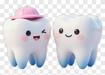 Cartoon Teeth Characters With Smiling Faces PNG