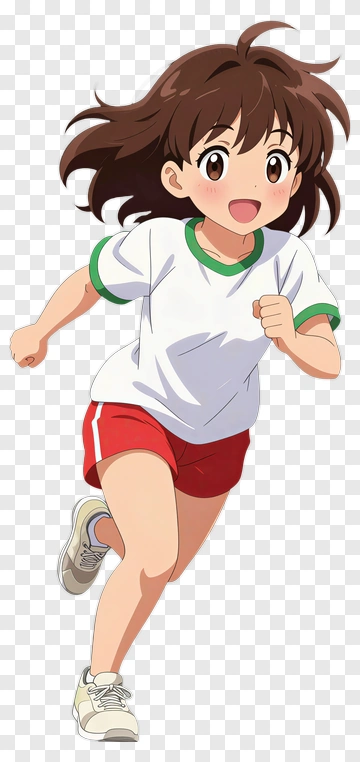 Girl Running In Sportswear PNG
