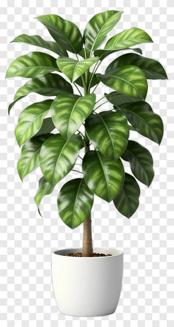 Realistic Potted Plant With Green Leaves PNG
