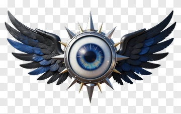 Winged Eye Emblem With Spikes PNG