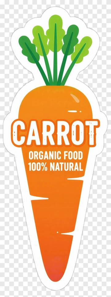 Carrot Organic Food Label PNG