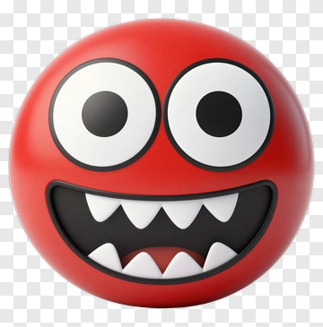 Cartoon Red Monster Ball PNG