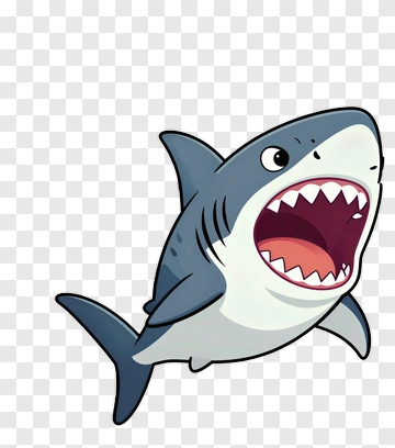 Cartoon Shark With Open Mouth PNG