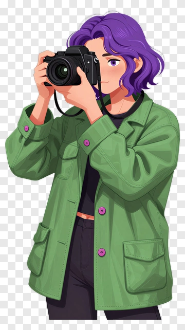 Young Photographer Holding A Camera PNG