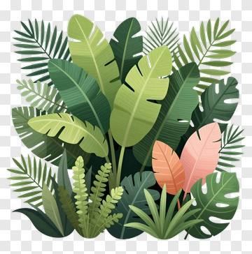 Colorful Tropical Foliage PNG