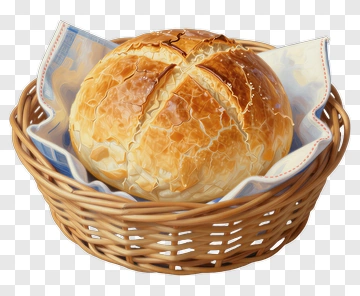 Freshly Baked Bread In A Basket PNG