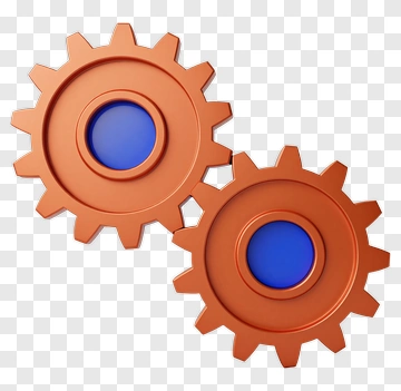 Copper Gears With Blue Centers PNG