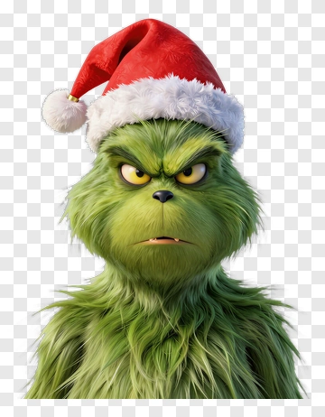 Grinch Wearing A Santa Hat PNG