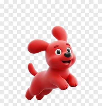 Cartoon Red Dog Jumping PNG