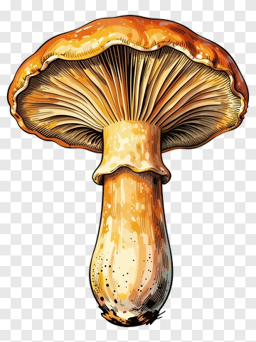 Realistic Mushroom Illustration PNG