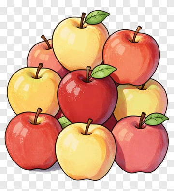 Colorful Apple Pile PNG