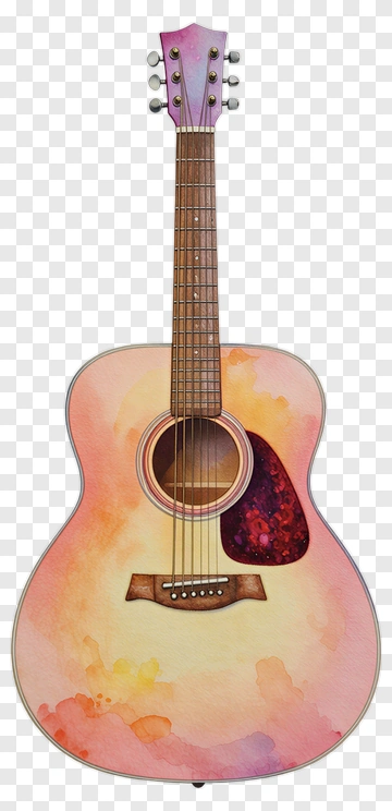 Watercolor Acoustic Guitar PNG