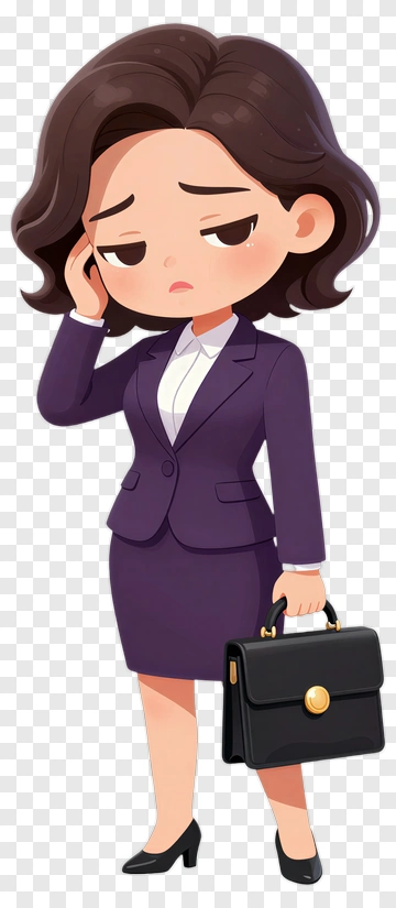 Cartoon Businesswoman Holding A Briefcase PNG