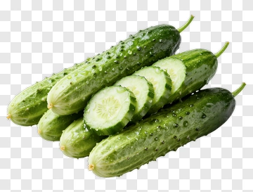 Fresh Cucumbers With Slices PNG